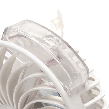 Aigostar - Oplaadbare tafelventilator met clip 2W/5V 2400mAh USB wit
