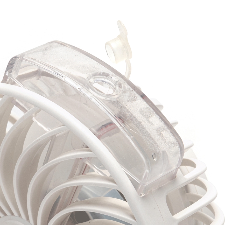 Aigostar - Oplaadbare tafelventilator met clip 2W/5V 2400mAh USB wit