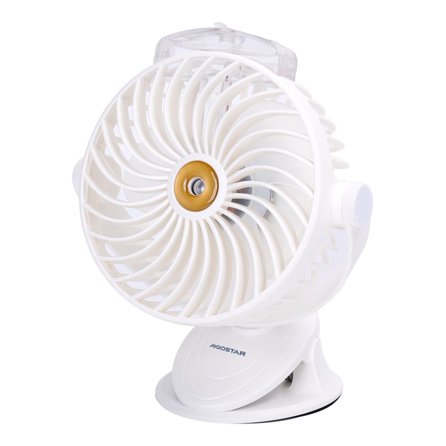 Aigostar - Oplaadbare zakventilator 2W/5V 2400mAh USB wit