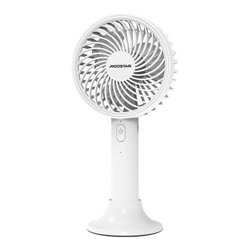 Aigostar - Oplaadbare zakventilator 3W/5V 1500mAh USB wit
