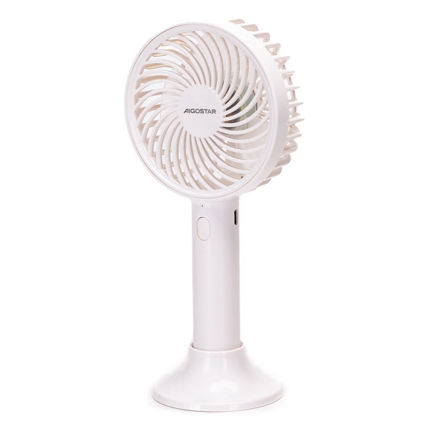 Aigostar - Oplaadbare zakventilator 3W/5V 1500mAh USB wit