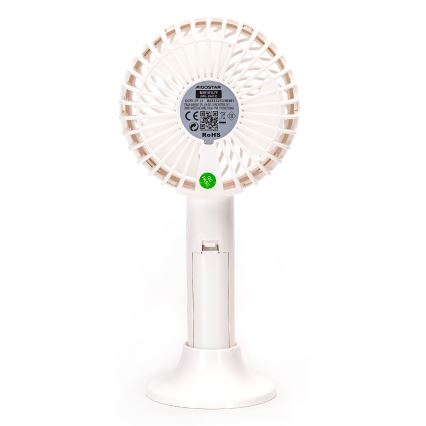 Aigostar - Oplaadbare zakventilator 3W/5V 1500mAh USB wit