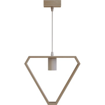 Aigostar - Pine Wood Hanger Lamp on Cable, 1xE27/60W/230V