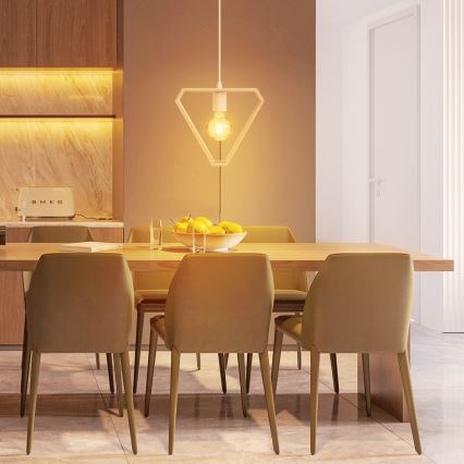 Aigostar - Pine Wood Hanger Lamp on Cable, 1xE27/60W/230V