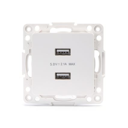 Aigostar - randloos USB-oplaadstopcontact, 2x USB-A, wit