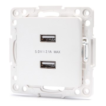 Aigostar - Randloos USB-voedingsstopcontact 2x USB-A wit