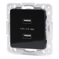 Aigostar - Randloze USB-wandcontactdoos 2x USB-A, zwart