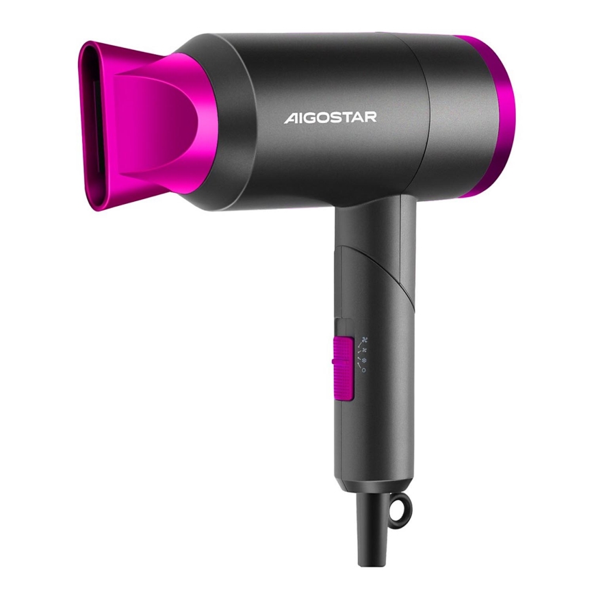 Aigostar - Reisföhn 1800W/230V paars/zwart