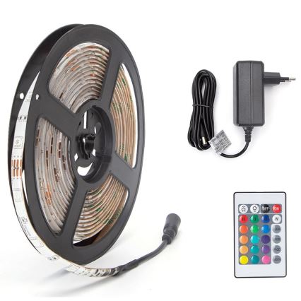 Aigostar - RGB Dimbaar LED Strip 5m, 24W, 12/230V, IP65 + Remote Control