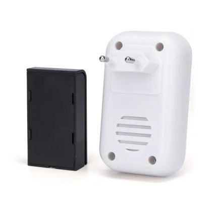 Aigostar - SET 2x Draadloze deurbel met stekker 230V/12V IP44 wit/zwart