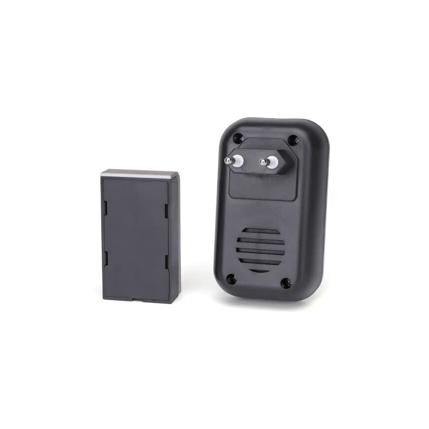 Aigostar - SET 2x Draadloze Stopcontact Deurbel 230V IP44 zwart/koper