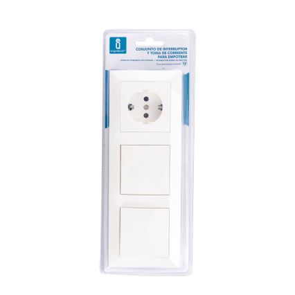 Aigostar - SET 2x Huis schakelaar met stopcontact 1x16A/250V SCHUKO