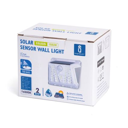 Aigostar - SET 2x LED Solar buitenverlichting met sensor LED/1,48W/3,7V IP65 1200 mAh