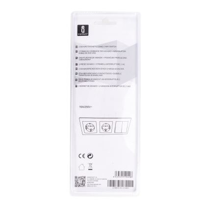 Aigostar - SET 2x Stopcontact met schakelaar 2x16A/250V