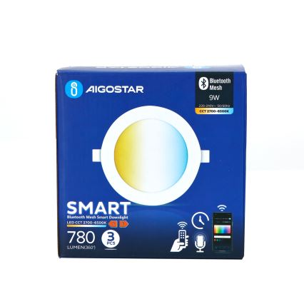 Aigostar - SET 3x Dimbare LED hangende plafond verlichting MESH LED/9W/230V 2700K-6500K diameter 14,5 cm