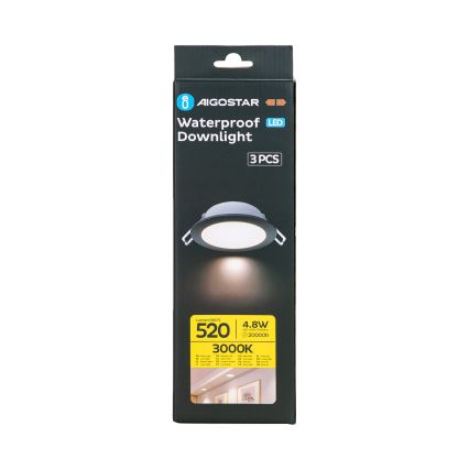 Aigostar - SET 3x Hangende LED plafondverlichting voor buiten LED/4,8W/230V 3000K IP65 zwart