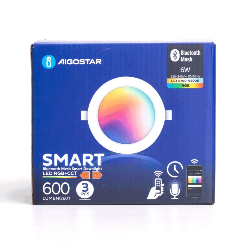 Aigostar - SET 3 x LED RGB Dimbare hangende plafondverlichting MESH LED/6W/230V 2700K-6500K diameter 11,5cm