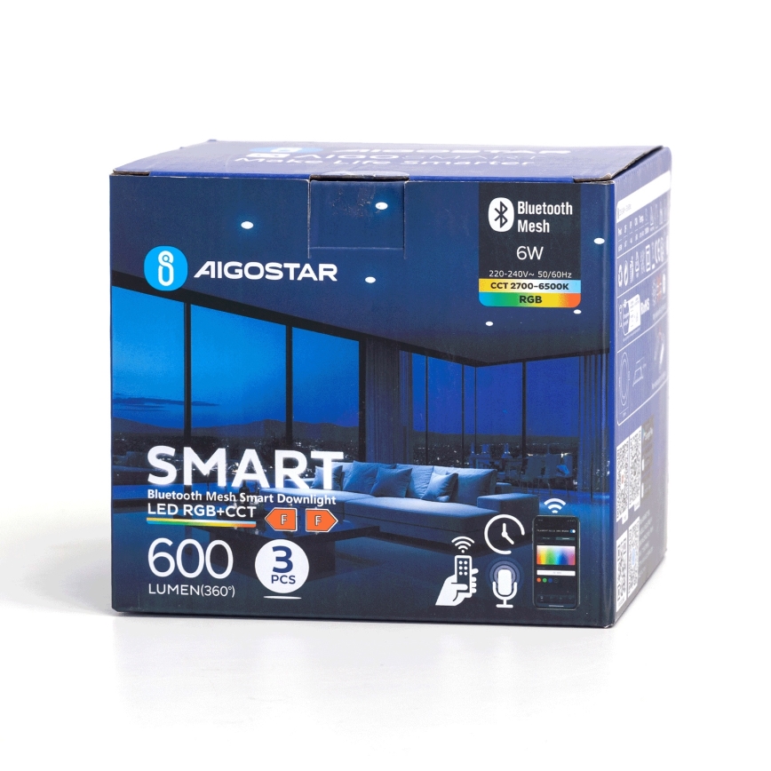 Aigostar - SET 3 x LED RGBW Dimbare hangende plafondverlichting MESH LED/6W/230V 2700K-6500K diameter 11,5cm