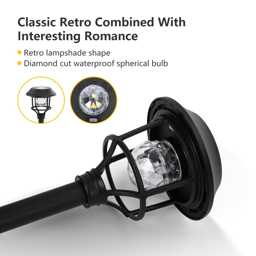 Aigostar - SET 4x LED RGB Solar lamp LED/0,2W/2V IP44