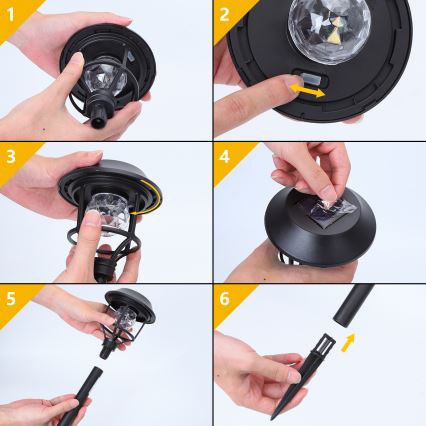 Aigostar - SET 4x LED RGB Solar lamp LED/0,2W/2V IP44