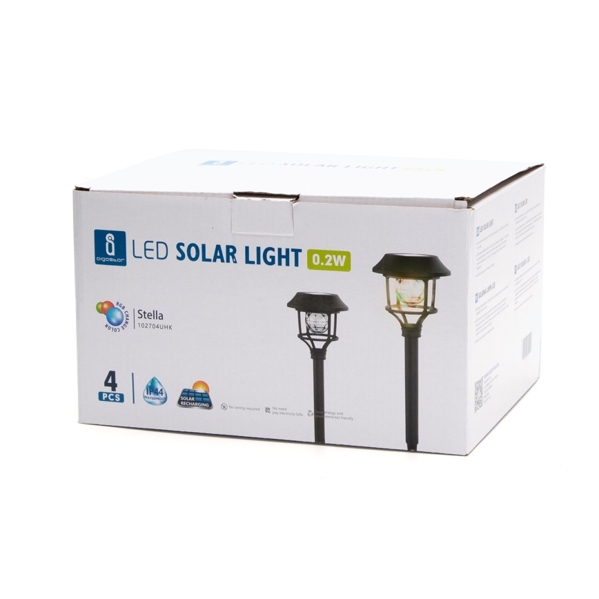 Aigostar - SET 4x LED RGB Solar lamp LED/0,2W/2V IP44