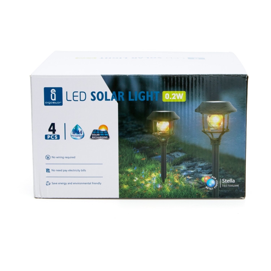 Aigostar - SET 4x LED RGB Solar lamp LED/0,2W/2V IP44