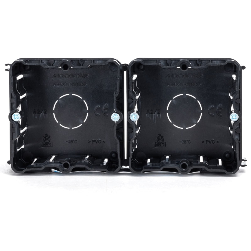 Aigostar - Set van 2 inbouwdozen voor inbouwmontage, zwart