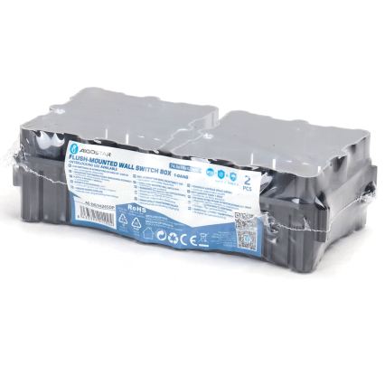 Aigostar - Set van 2 inbouwdozen voor inbouwmontage, zwart