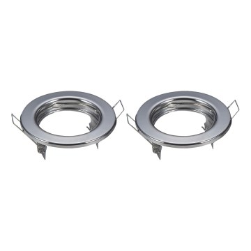 Aigostar - SET van 2 inbouwringen voor inbouwspot GU10 Ø 8 cm, glanzend chroom
