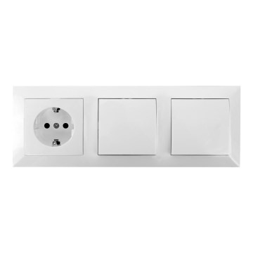 Aigostar - Set van 2 schakelaars met SCHUKO-wandcontactdoos 1x16A/250V