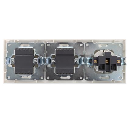 Aigostar - Set van 2 schakelaars met SCHUKO-wandcontactdoos 1x16A/250V
