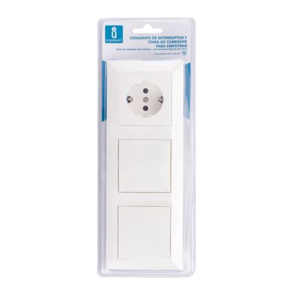 Aigostar - Set van 2 schakelaars met SCHUKO-wandcontactdoos 1x16A/250V