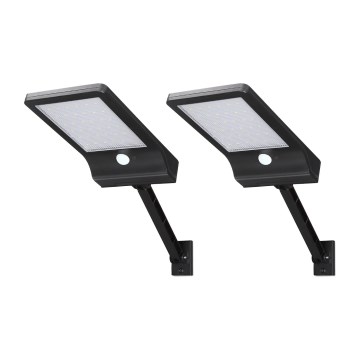 Aigostar - SET van 2 zonne-LED-straatlampen met sensor LED/3W/3,7V1800 mAh IP44 3000/4000/5000K + afstandsbediening