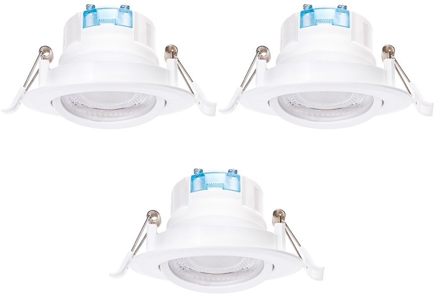 Aigostar - Set van 3 LED inbouwlampen LED/5W/230V 6500K Ø 8,5 cm wit