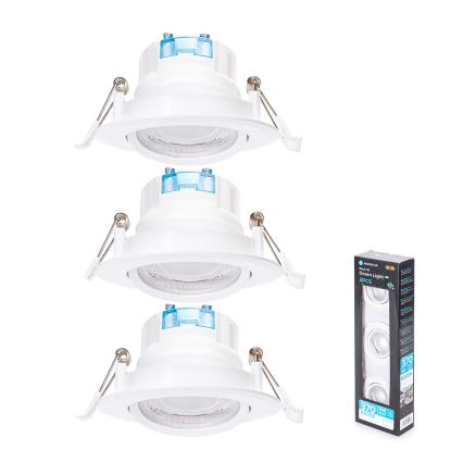 Aigostar - Set van 3 LED inbouwlampen LED/5W/230V 6500K Ø 8,5 cm wit