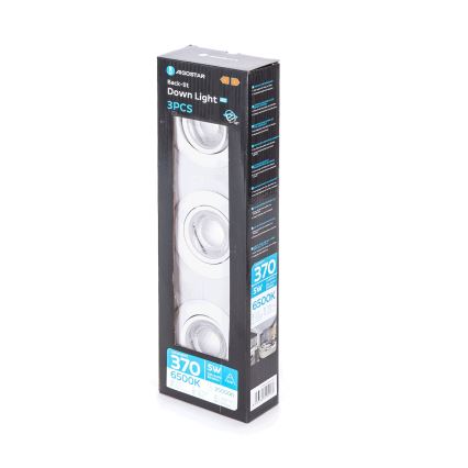 Aigostar - Set van 3 LED inbouwlampen LED/5W/230V 6500K Ø 8,5 cm wit