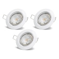 Aigostar - Set van 3 LED-inbouwspots 1x GU10/4,5W/230V 6500K wit