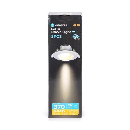 Aigostar - SET van 3 LED inbouwspots LED/5W/230V 3000K Ø 8,5 cm wit
