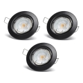 Aigostar - Set van 3x LED-inbouwspots 1xGU10/4,5W/230V 4000K zwart