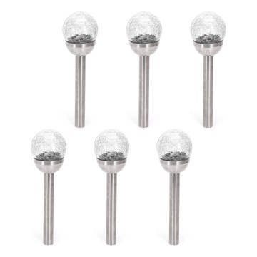 Aigostar - Set van 6 LED-zonnelampen LED/2V 6500K IP44 40 mAh zilver