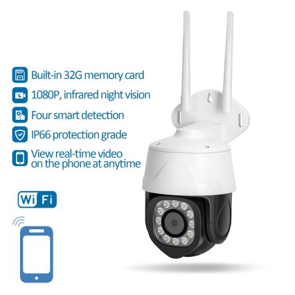 Aigostar - Slimme buitencamera 1080p 230V Wi-Fi IP66