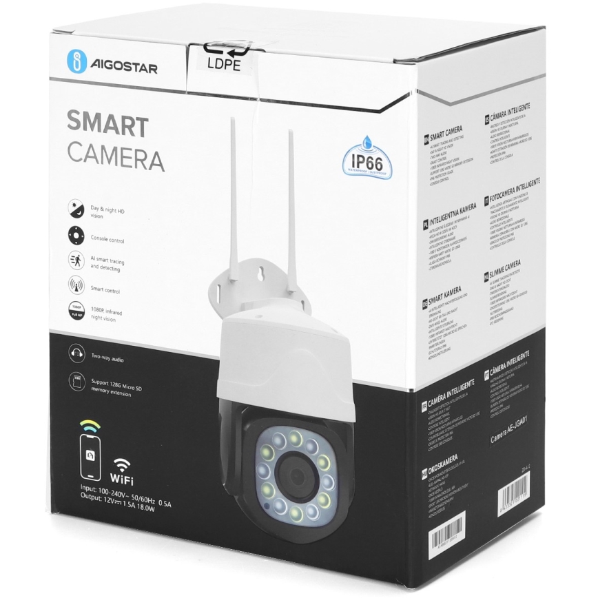 Aigostar - Slimme buitencamera 1080p 230V Wi-Fi IP66