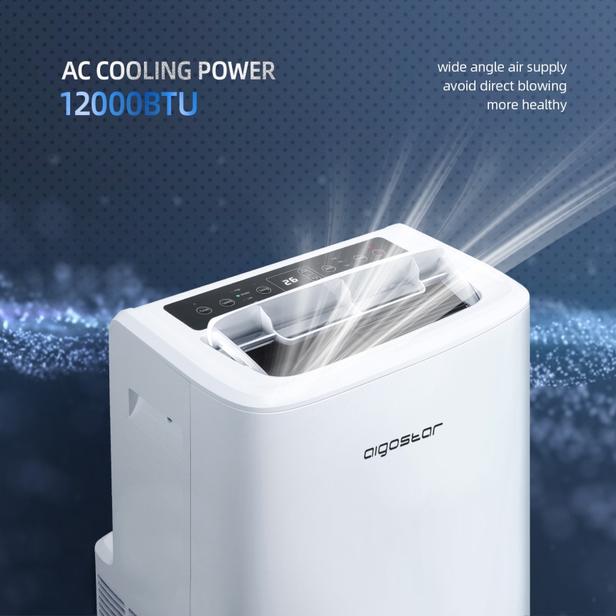 Aigostar - Slimme mobiele airconditioner 1337W/230V 12000 BTU Wi-Fi wit + afstandsbediening