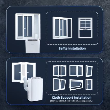 Aigostar - Slimme mobiele airconditioner 1337W/230V 12000 BTU Wi-Fi wit + afstandsbediening