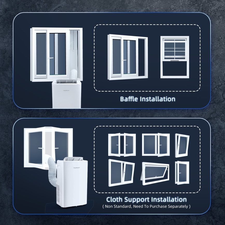 Aigostar - Slimme mobiele airconditioner 1337W/230V 12000 BTU Wi-Fi wit + afstandsbediening