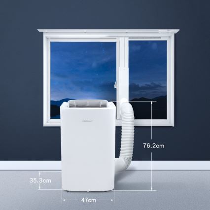Aigostar - Slimme mobiele airconditioner 1337W/230V 12000 BTU Wi-Fi wit + afstandsbediening