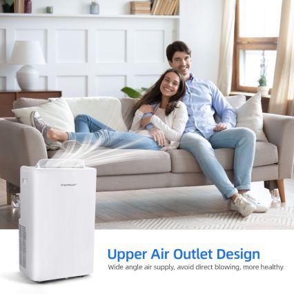 Aigostar - Slimme mobiele airconditioner 1337W/230V 12000 BTU Wi-Fi wit + afstandsbediening