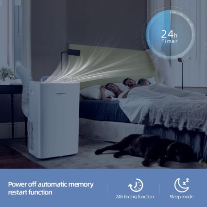 Aigostar - Slimme mobiele airconditioner 1337W/230V 12000 BTU Wi-Fi wit + afstandsbediening