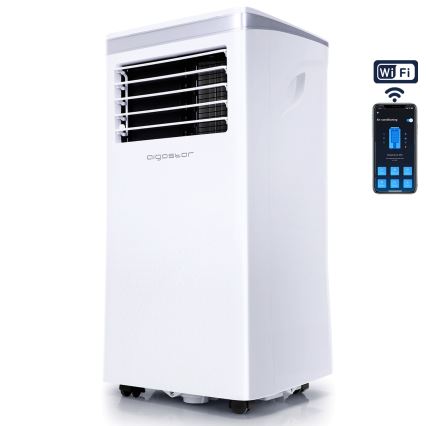 Aigostar - Slimme mobiele airco 3-in-1 1003W/230V 9000 BTU Wi-Fi wit + afstandsbediening
