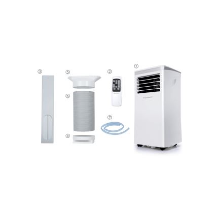 Aigostar - Slimme mobiele airco 3-in-1 1003W/230V 9000 BTU Wi-Fi wit + afstandsbediening